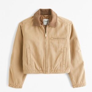 Abercrombie & Fitch Cropped Twill Workwear Jacket